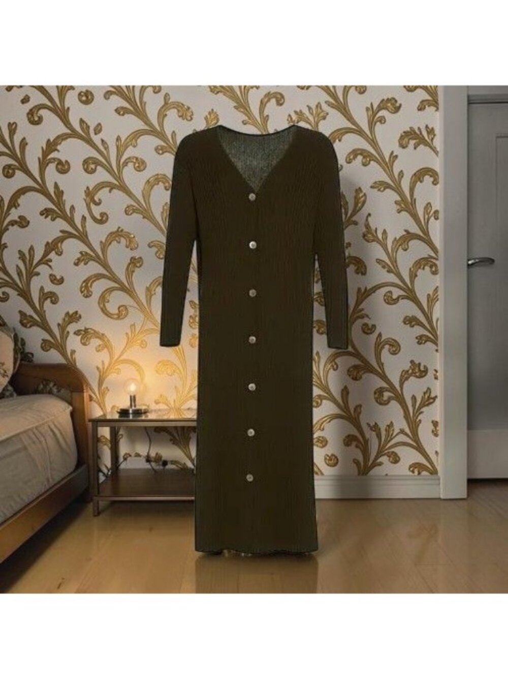 ERES Flirt Cote Long Dress Mousse Olive  Sz S/M New No Tags/Dosplay Model